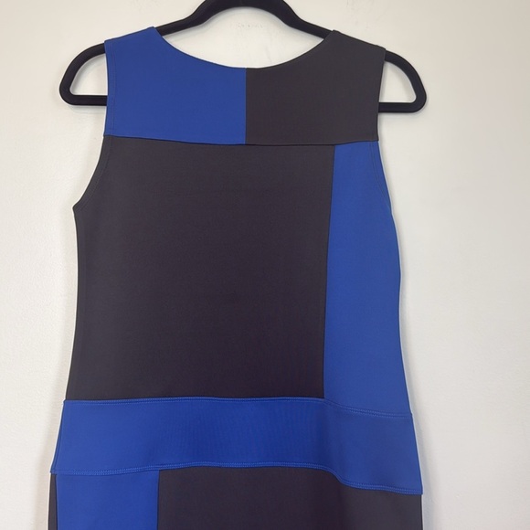 💛 Enfocus Studio Blue and Black Color block Sleeveless Stretchy Dress Size 8 - Picture 7 of 8
